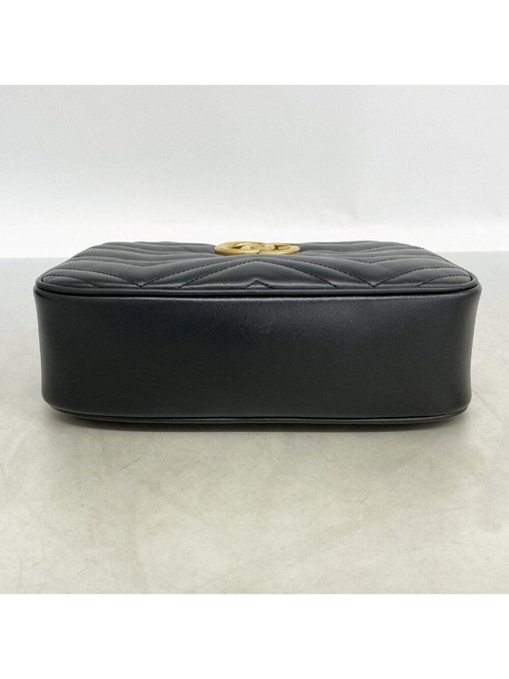 Gucci Shoulder Bag GG Marmont Leather Black Gold - Picture 3 of 7